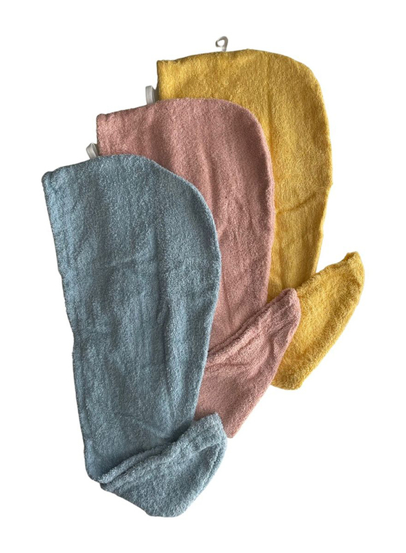 1Chase 100% Cotton Terry Hair Towel Wrap, Pink