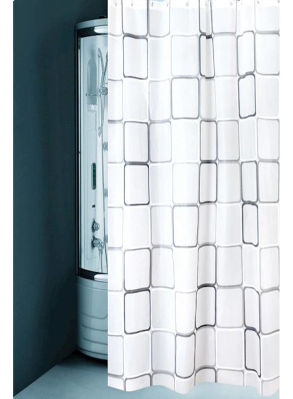 

Generic Waterproof Square Printing Shower Curtain, White