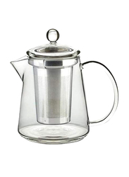 550ml Borosilicate Glass Tea Pot Strainer with Lid, Clear/Silver