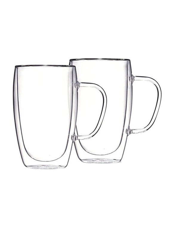 Lushh 2-Piece Double Wall Coffee Mug, Clear