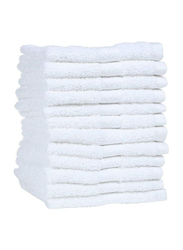 1Chase Premium Hotel Salon Quality Face Towel, 12 Pieces, White