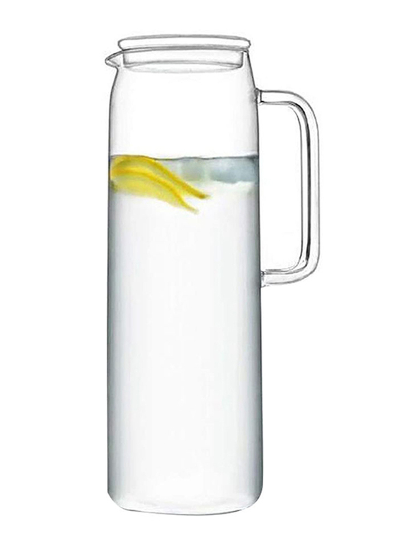 1Chase 1500ml Heat Resistant Borosilicated Water Jug With Lid, Clear