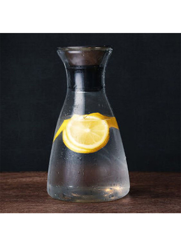 1Chase 1.6L Borosilicate Water Carafe With Stainless Steel Flow Lid, Clear/Black