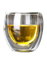 Glass Heat Resistant Double Wall Everyday Drinkware Glass, 6.5 x 6 x 4cm, Clear
