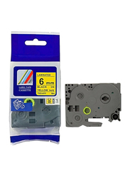 Compatible Brother Black on Yellow Label Tape, 6mm, Black/Yellow