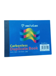 Sinarline Carbonless Duplicate Book, 2 Ply, 50 Sheets, 10.8 x 14cm, A6 Size, 12 Pieces, Blue