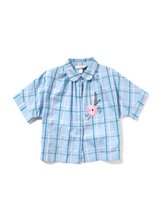 Poney Short Sleeve Shirt for Girls, 7-8 Years, Blue