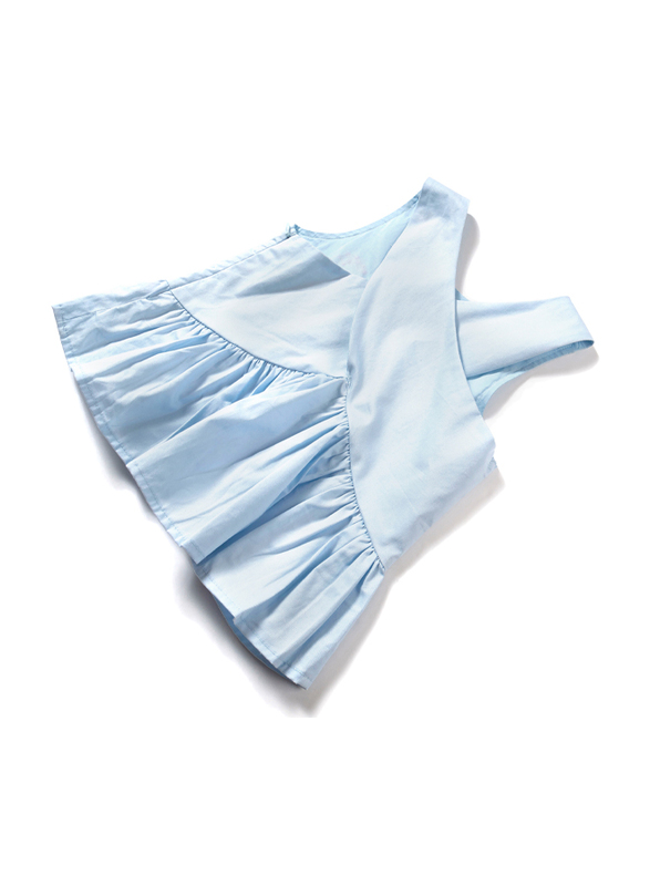 Poney Sleeveless Blouse Top for Girls, 5-6 Years, Blue