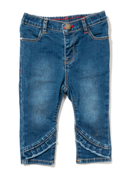 Poney Denim Jeans for Girls, 0-6 Months, Blue