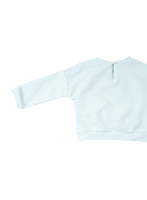 Poney Long Sleeve Sweatshirt for Girls, 18-24 Months, Turquoise