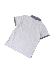Poney Short Sleeve Polo Shirt for Boys, 18-24 Months, Grey