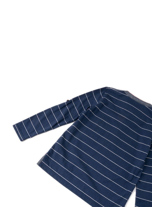 Poney Long Sleeve Tee for Boys, 6-12 Months, Blue