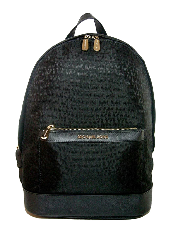 mk black leather backpack