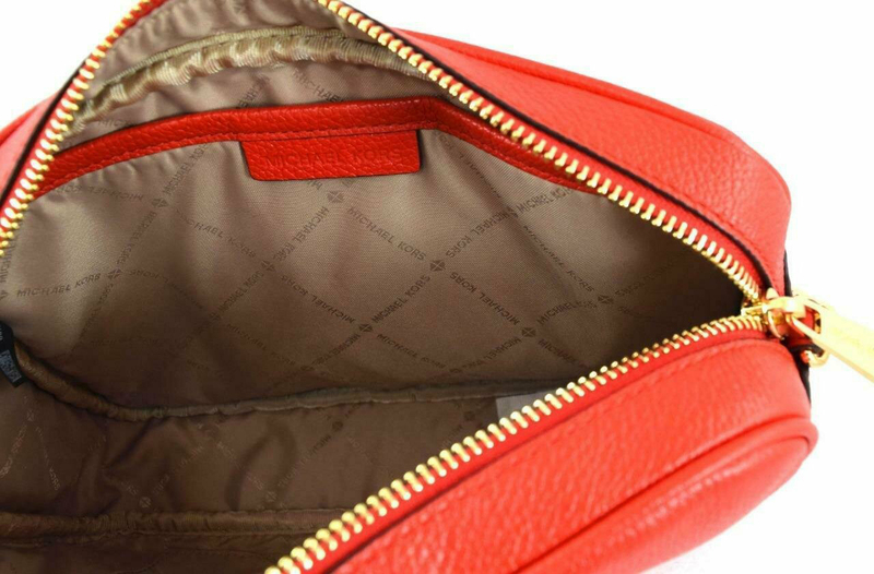 Michael Kors Leather Fulton Crossbody Bag for Women, Red