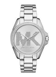 Michael Kors Bradshaw Analog Quartz Watch for Women with Stainless Steel Band, Water Resistant, MK6554, Silver