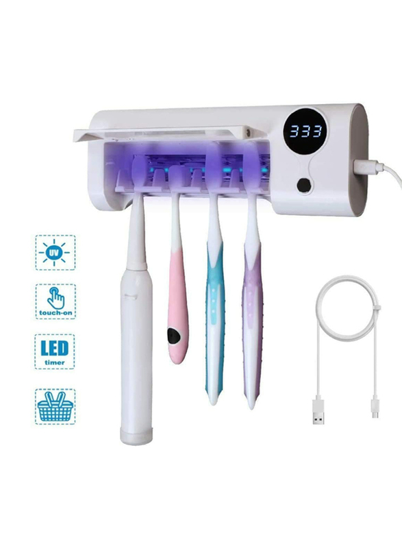 

UK Plus UV Toothbrush, Sanitizer Wall Mounted Holder with Sterilizer & Disinfection Function, One Size