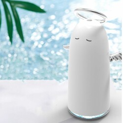 UK Plus Mini Humidifier, 230ml, with USB Charge and Eye Friendly Night Light, Silver