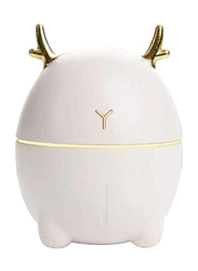 UK Plus Portable Humidifier, 200ml, Aroma Essential Oil Diffuser and USB Charging, Cute Deer-Shaped, White