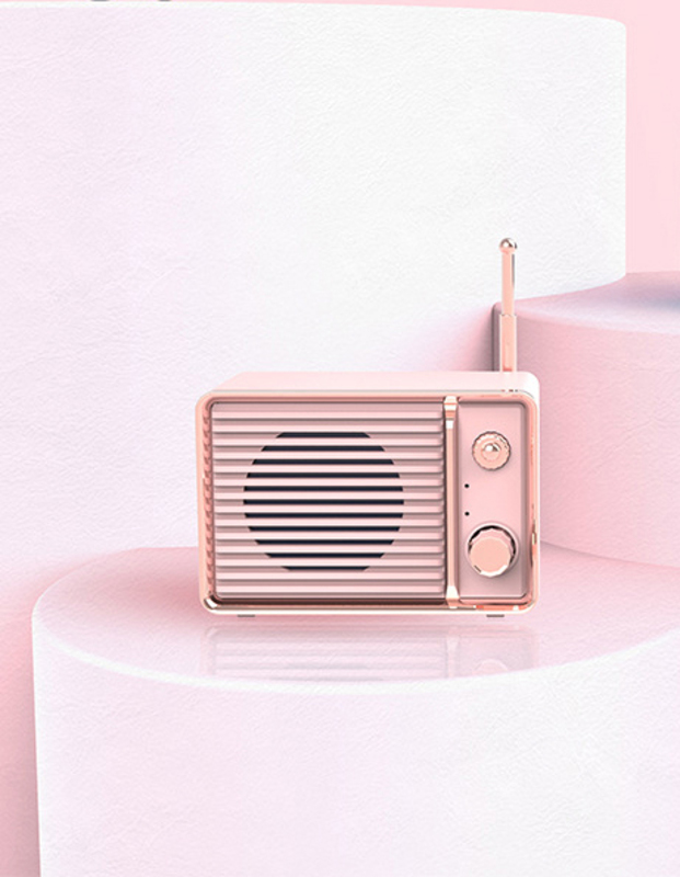 UK Plus Wireless Bluetooth Speaker with Built-In Battery, Pink