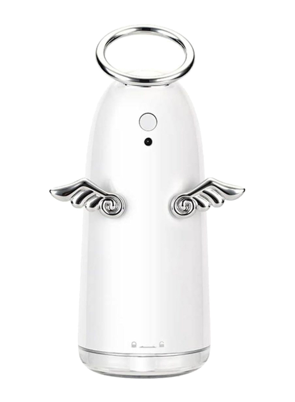 UK Plus Mini Humidifier, 230ml, with USB Charge and Eye Friendly Night Light, Silver