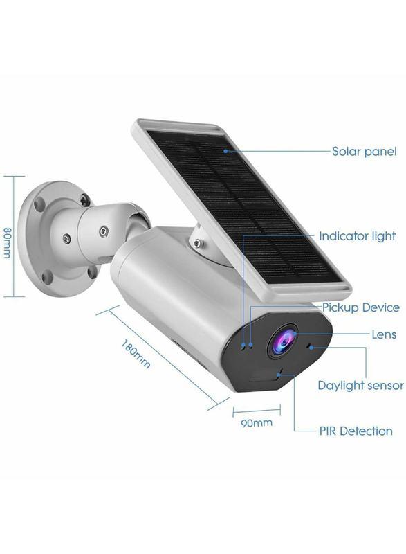 UK Plus WiFi Wireless Outdoor Security Two-Way Home Security Camera, with IP66 & Solar Powered, White/Black