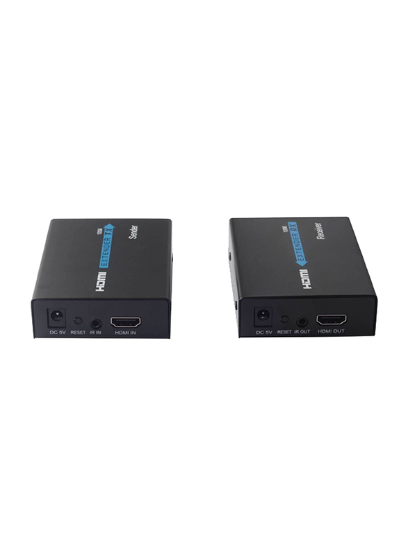 UK Plus General 120M HDMI Extender, HDMI Single Cable Extender 120M HDMI Extender IR Audio & Video Cables, Black