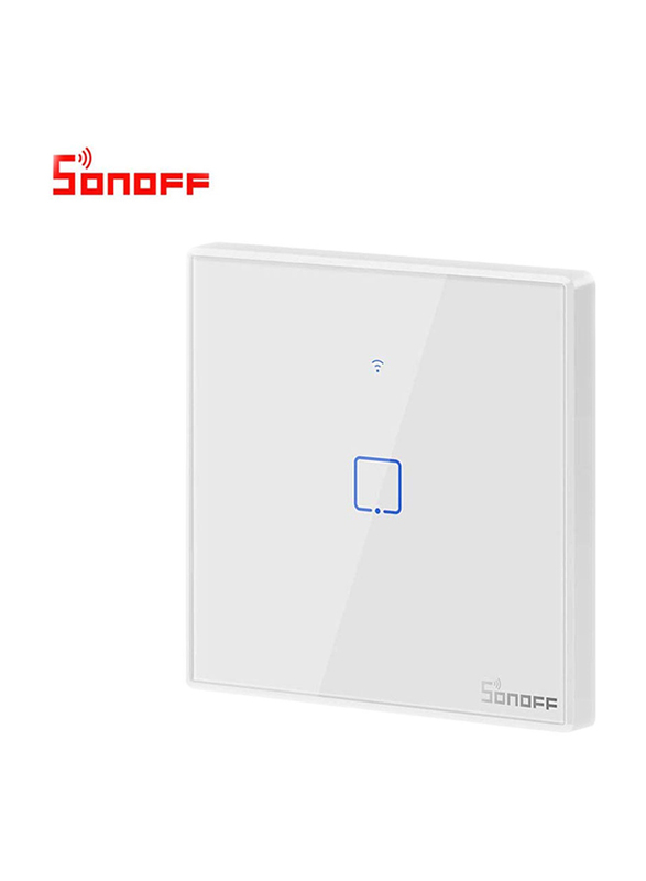 Sonoff Wi-Fi Home Automation Wireless Smart Wall Light with Standard 1 Gang Switch, White