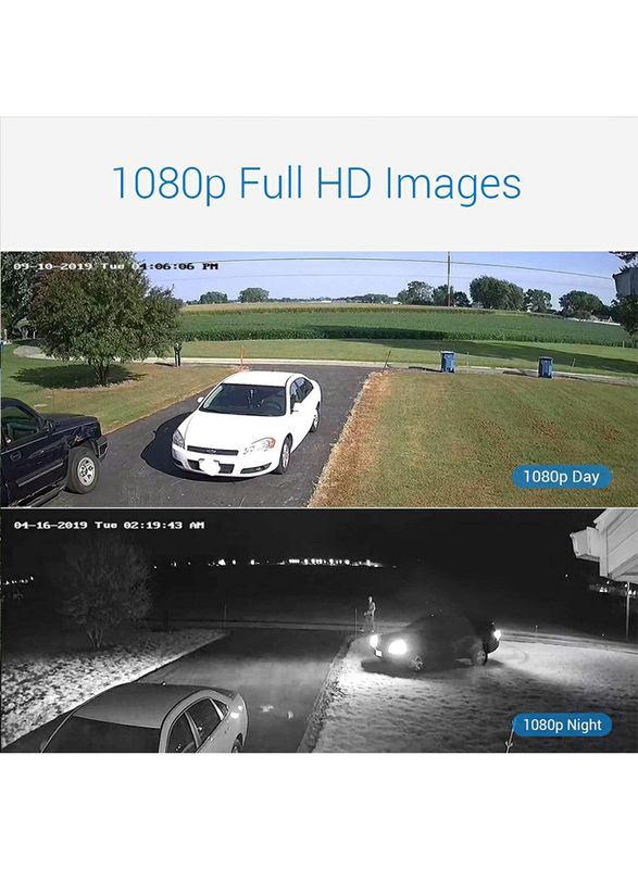 UK Plus DIY 1080P 8CH Home & Office Surveillance Security CCTV AHD Camera Kit, with 8 Dome for Indoor, 2MP, White