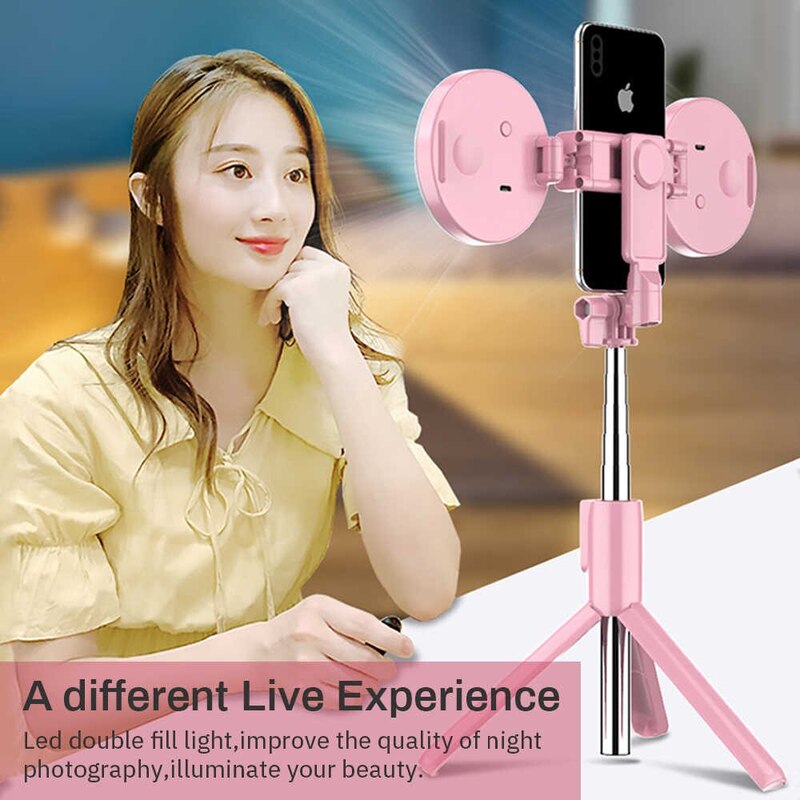 UK Plus Wireless Selfie Stick Tripod with Remote for Smartphones, Pink