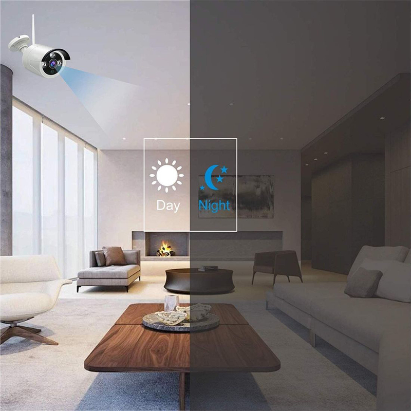 UK Plus DIY 1080P 4CH Wireless Home & Office Security Surveillance Camera Set, with NVR Full HD 4 Bullet Camera, White