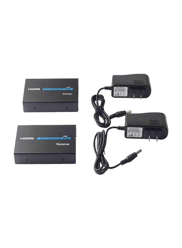 UK Plus General 120M HDMI Extender, HDMI Single Cable Extender 120M HDMI Extender IR Audio & Video Cables, Black
