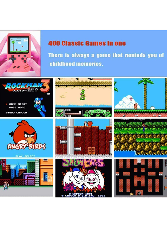 UK Plus Retro Pocket Mini Handheld Game Console, With Built-in 400 Classic Games, Red