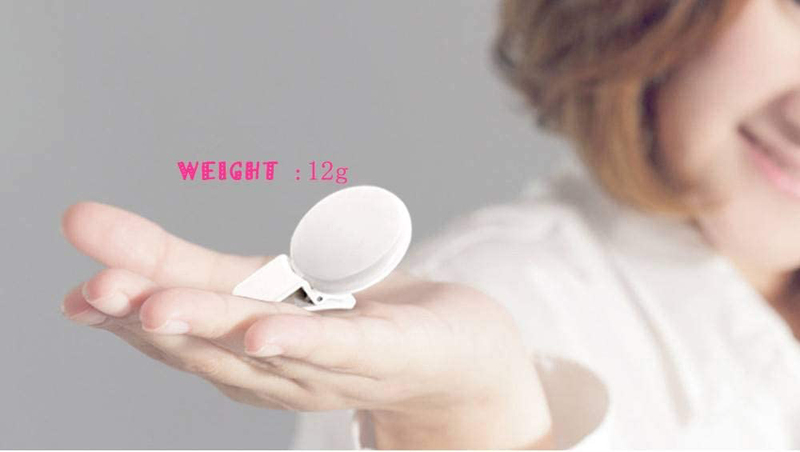 UK Plus Portable Mini Rechargeable Selfie Ring Light for Smartphones, White