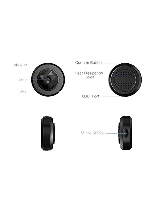 UK Plus C6 720p HD Mini Portable Wireless Nanny Camera, Black