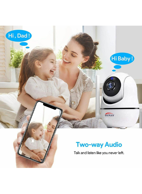 UK Plus 1080P WiFi/Wireless Full HD IP Home & Office Security CCTV Surveillance, White