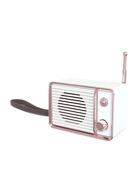 UK Plus Wireless Bluetooth Speaker with Built-In Battery, White