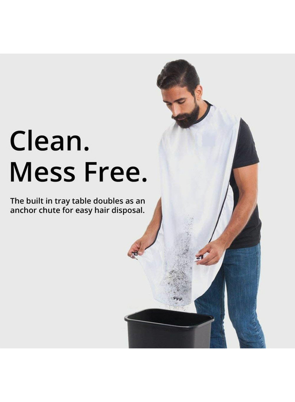 UK Plus Beard Shaving Apron, White