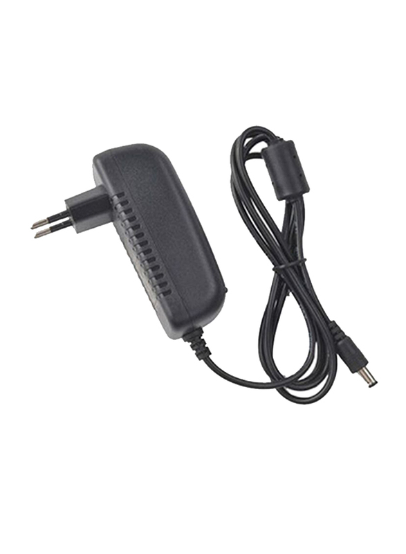 UK Plus Power Adapter Wall Charger, DC 12V 2A 2Pin for Home & Office Routers, Speakers, CCTV Cameras, Smartphones, USB Charging Devices, Black
