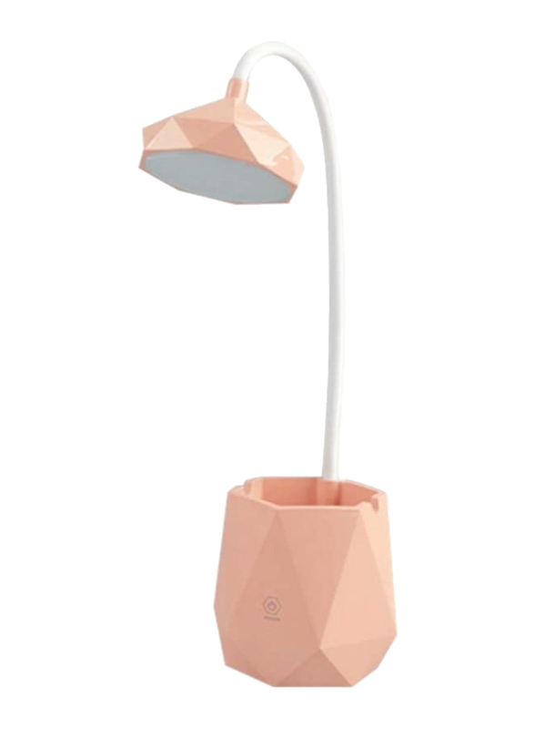 UK Plus Touch-Sensitive Flexible Table Lamp with Multi-Light Stationery & Mobile Holder, Pink