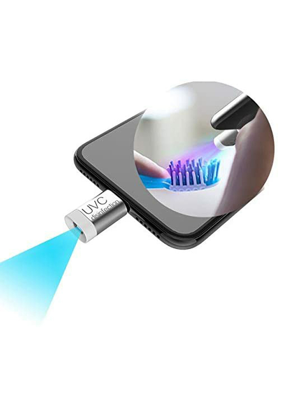 UK Plus Mini Instant Phone Sterilizer Travel with Type-C Interface for Apple iPhones, Silver