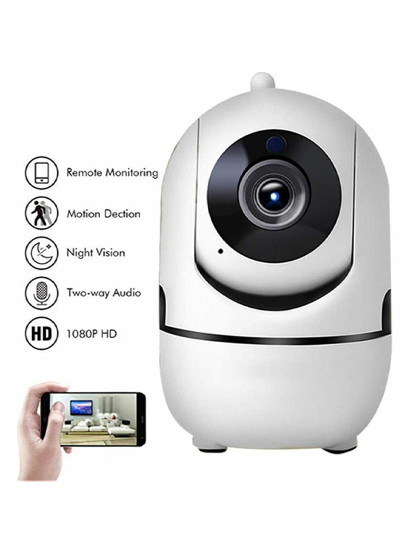 UK Plus 1080P WiFi/Wireless Full HD IP Home & Office Security CCTV Surveillance, White