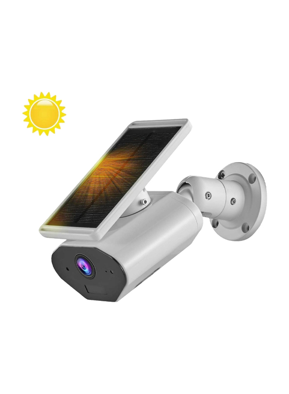 

UK Plus WiFi Wireless Outdoor Security Two-Way Home Security Camera, with IP66 & Solar Powered, White/Black