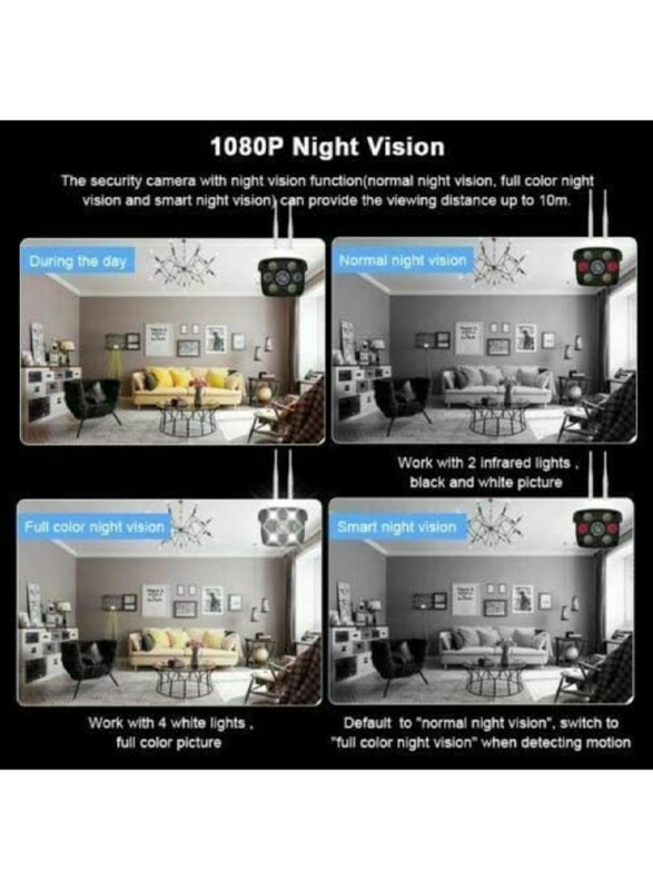 UK Plus Outdoor 1080P WiFi/Wireless Security Surveillance IP66 Waterproof IP Camera, White