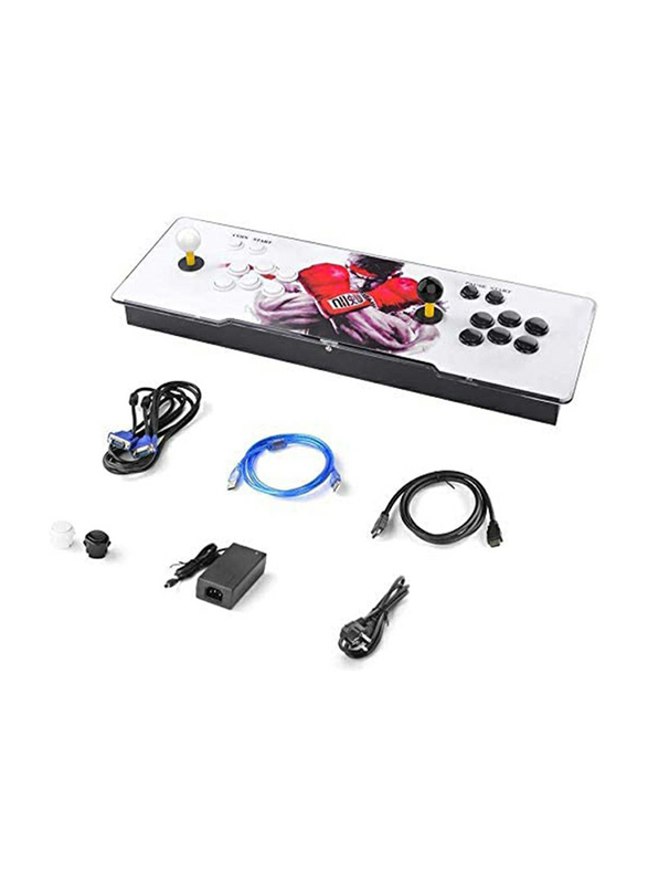 UK Plus KidKit Box 9 Multiplayer Joystick and Buttons Arcade Console, With 1500 Retro Classic Video Games Advanced CPU, Compatible with HDMI, White