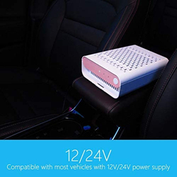 UK Plus Air Purifier with HEPA Filter suitable for Cars/Home/Office, Pink/White