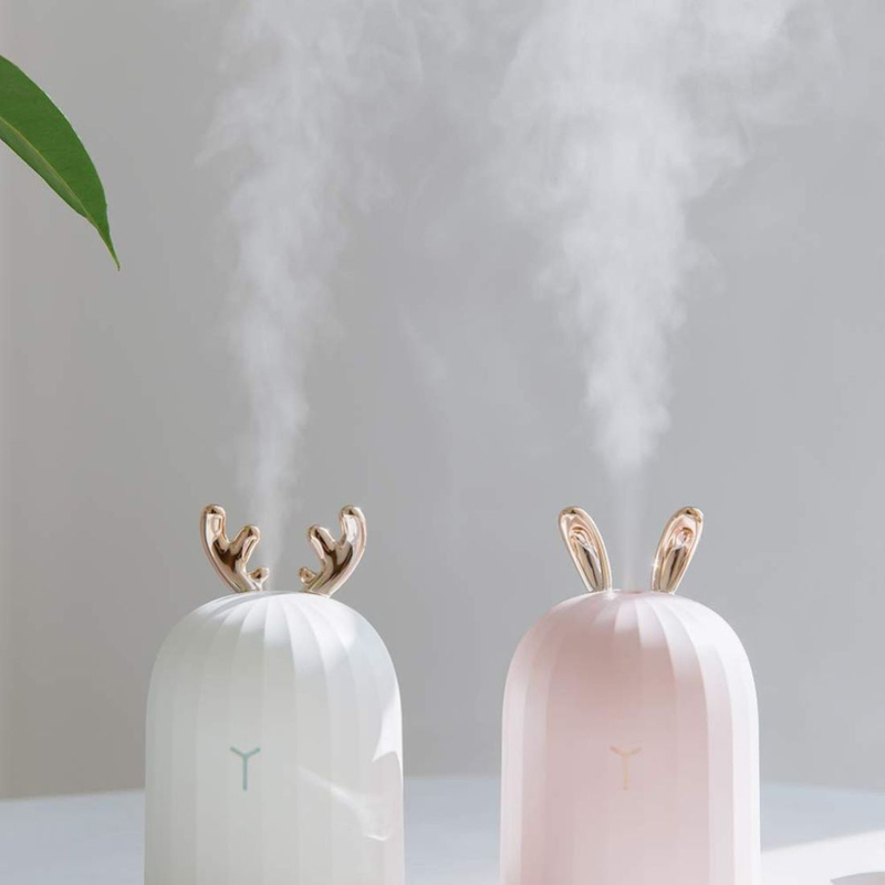 UK Plus Aroma Humidifier, 300ml, with Adjustable Mode and 7 Color Changing LED Lights, White