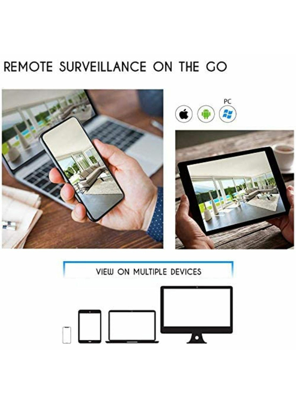 UK Plus DIY 1080p Full HD 4CH Home & Office Security Surveillance CCTV AHD Kit, with 4 x Bullet Outdoor Camera, White