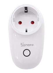 Sonoff S26 WiFi Smart Socket with Wireless Remote Control Plug Compatible with Alexa, PLUG-EU-F, White
