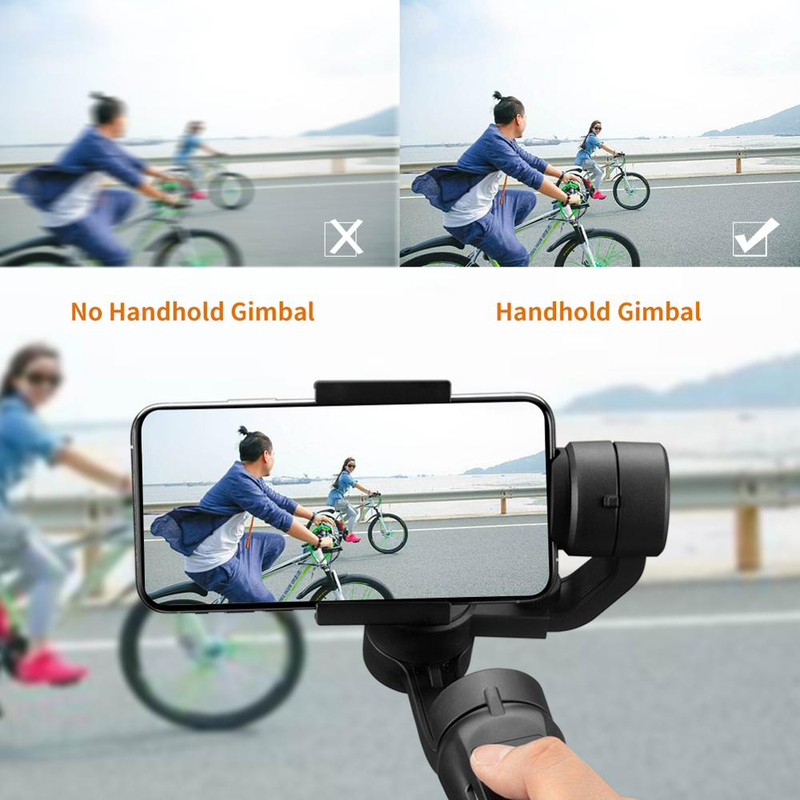 UK Plus 3-Axis Handheld Gimbal Stabilizer for Smartphones, Black
