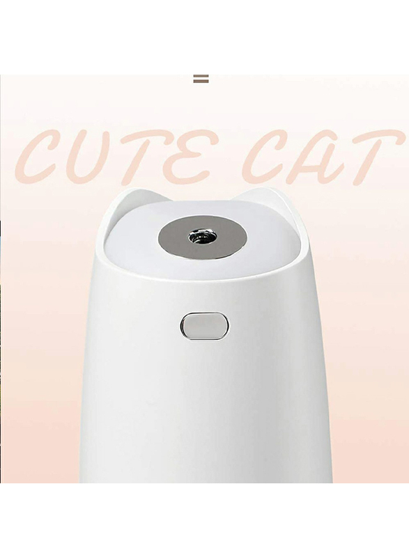 UK Plus Mini Humidifier, Aroma Diffuser, 280ml, with USB Charge and Eye Friendly Multi-Light Night, White
